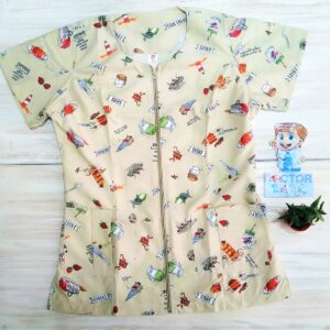 Blusa beige estampada ensalada de frutas