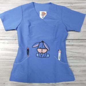 Blusa S Azul Celeste Cuello Cruzado Bordado Igor Y Winnie Pooh Universal Lafayette