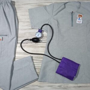 Promoción Uniforme Gris Haspeado Cuello Redondo Con Cierre Corto Durango Lafayette