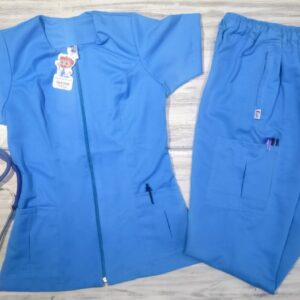 Promoción Uniforme Azul Cielo Cuello Redondo Cremallera  Microdil Lafayette