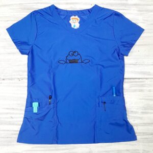 Blusa Azul Rey Cuello V Corto Bordado Come Galletas TX200 Lafayette