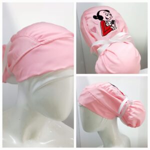 Gorro Antifluido Rosado Bordado Oliva