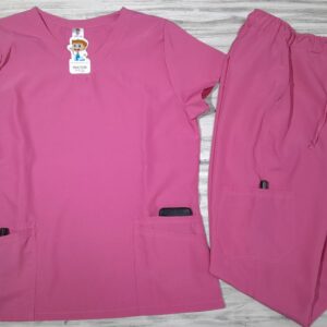 Promoción Uniforme Rosado Cuello V Importado Antifluido Jogger