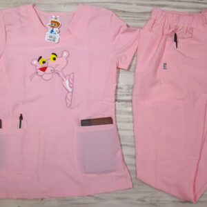 Promoción Uniforme Rosa Cuello V Redondeado Bordado Pantera Rosa Universal Lafayette