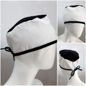 Gorro Antifluido Blanco Combinado Unisex – Blanco-Negro combinado