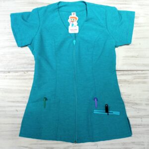 Blusa Verde Hade Jaspeado Cuello V Cremallera Durango Lafayette