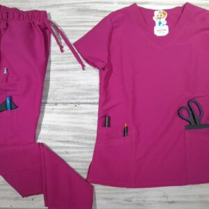 Promoción Uniforme Fucsia Oscuro Cuello V Redondeado Universal Lafayette