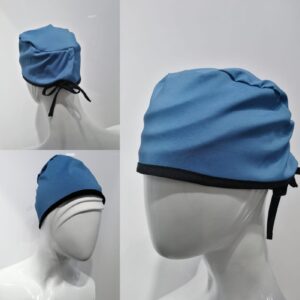 Gorro Antifluido Azul Petróleo Unisex Cordón Negro