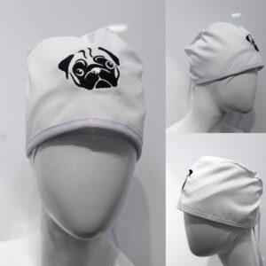 Gorro Antifluido Blanco Bordado Perrito Unisex