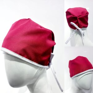 Gorro Antifluido Fucsia Cordón Blanco