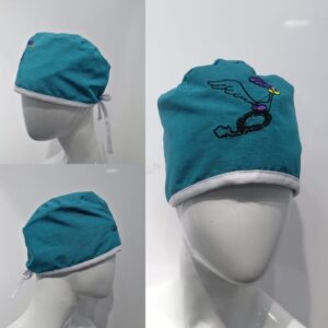 Gorro Antifluido Verde Hade Jaspeado Bordado Correcaminos Unisex