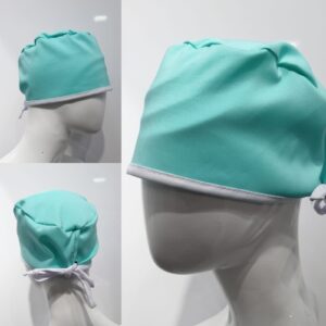 Gorro Antifluido Verde Menta Unisex Cordón Blanco