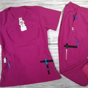 Promoción Uniforme Fucsia Oscuro Cuello Cruzado Universal Lafayette Jogger