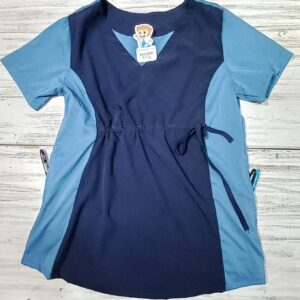 Blusa Materna Cuello Cruzado  Azul Petróleo Combinada Universal Lycra Lafayette/Importada lycra