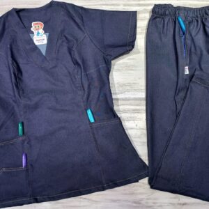 Promoción Uniforme Azul Jean Oscuro Cuello V Fabricato