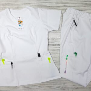 Promoción Uniforme Blanco Cuello V Redondeado Alviero Strech