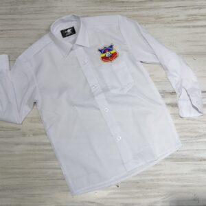 Camisa Colegial Manga Larga Cuello Corbata Integrado