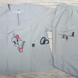 Promoción Uniforme Gris Jaspeado Cuello Redondo Con Cierre Corto Bordado Lola Bunny Durango Lafayette