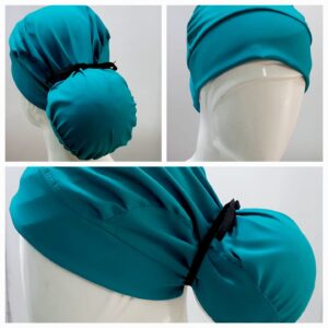 Gorro moño antifluido Lotus lycra verde agua marina