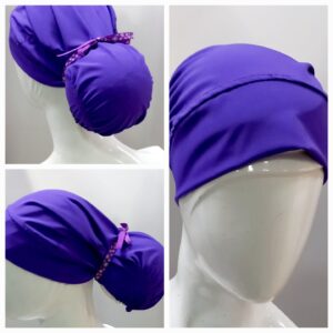 Gorro moño antifluido importado lycra morado