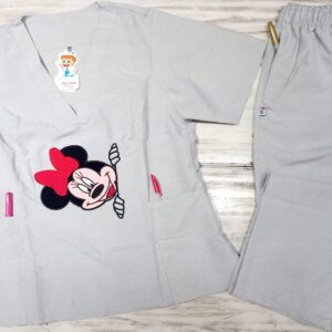 Promoción Uniforme Gris Jaspeado Cuello V Durango Lafayette Bordado minnie