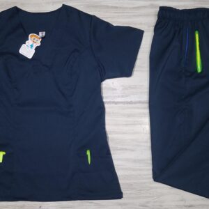 Promocion Uniforme S Azul Noche Cuello V Lotus Lycra lafayette