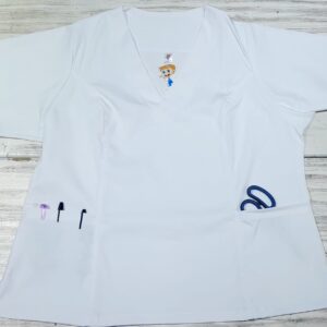 Blusa XXL Cuello V Blanca Alviero Strecth Lafayette