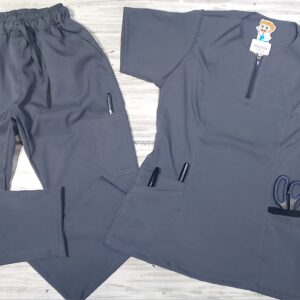 Promocion Uniforme Gris Intermedio Cuello Cremallera Corta Lotus Lycra Lafayette Vivo Negro