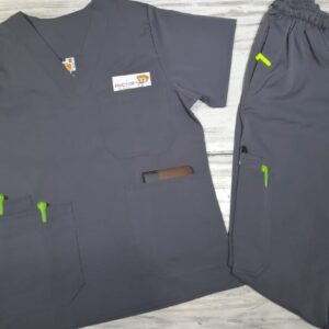 Promocion Uniforme Gris Intermedio Cuello V Clásico Unisex Lotus Lycra Lafayette