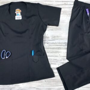 Promocion Uniforme Negro Cuello Corazón Iguazú Lycra Lafayette