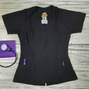 Blusa cuello redondo cremallera Negro Importado lycra