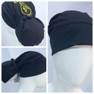 Gorro Moño Antifluido Bordado Piolín Negro