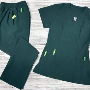 Promocion Uniforme Verde Pasto Cuello V Importado Lycra