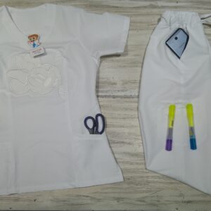 Promocion Uniforme Blanco Cuello Redondo Ristop Lafayette Bordado Minnie