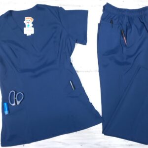 Promocion Uniforme Azul Dia Cuello V Universal Lycra Lafayette