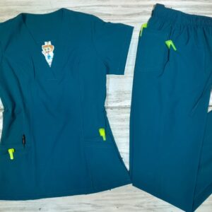 Promocion Uniforme Verde Petróleo Cuello V Importado Lycra