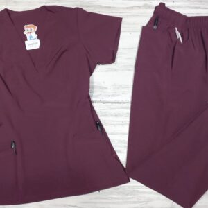 Promocion Uniforme Vinotinto Cuello V Importado Lycra