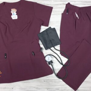 Promocion Uniforme Vinotinto Cuello V Importado Lycra Bordado Tigger