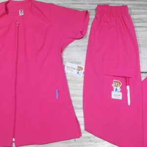 Promoción Uniforme Rosado Fuerte Cuello Redondo Cremallera Importado Lycra