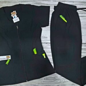 Promoción Uniforme Negro Cuello Redondo Cremallera Importado Lycra