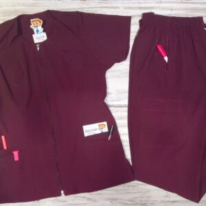 Promoción Uniforme Vinotinto Cuello Redondo Cremallera Importado Lycra