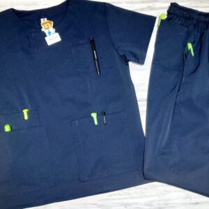 Promocion Uniforme M Azul Dia Cuello Tapa lotus Lycra De Lafayette